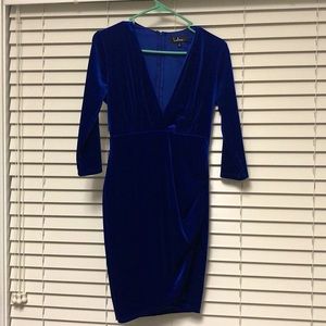 Lulu’s Blue Velvet Bodycon Dress